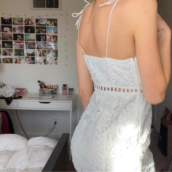 FOREVER 21 - Women's White Lace Mini Dress Size Small S - Picture 3 of 11